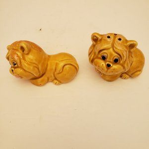 Vintage Enesco Lion Salt & Pepper Shaker Set